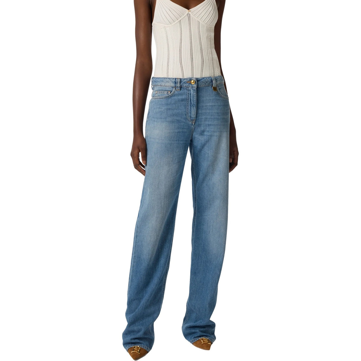 Pantaloni Donna Elisabetta Franchi - Pantalone mod. jeans - Celeste