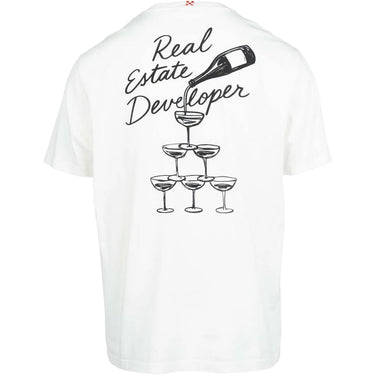 T-shirt Uomo Mc2 Saint Barth - Man Cotton T-Shrt With Front And Back Print/Emb - Bianco