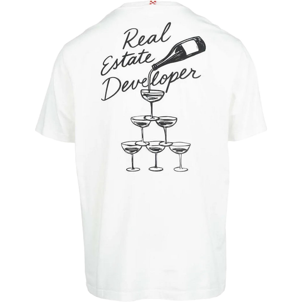 T-shirt Uomo Mc2 Saint Barth - Man Cotton T-Shrt With Front And Back Print/Emb - Bianco