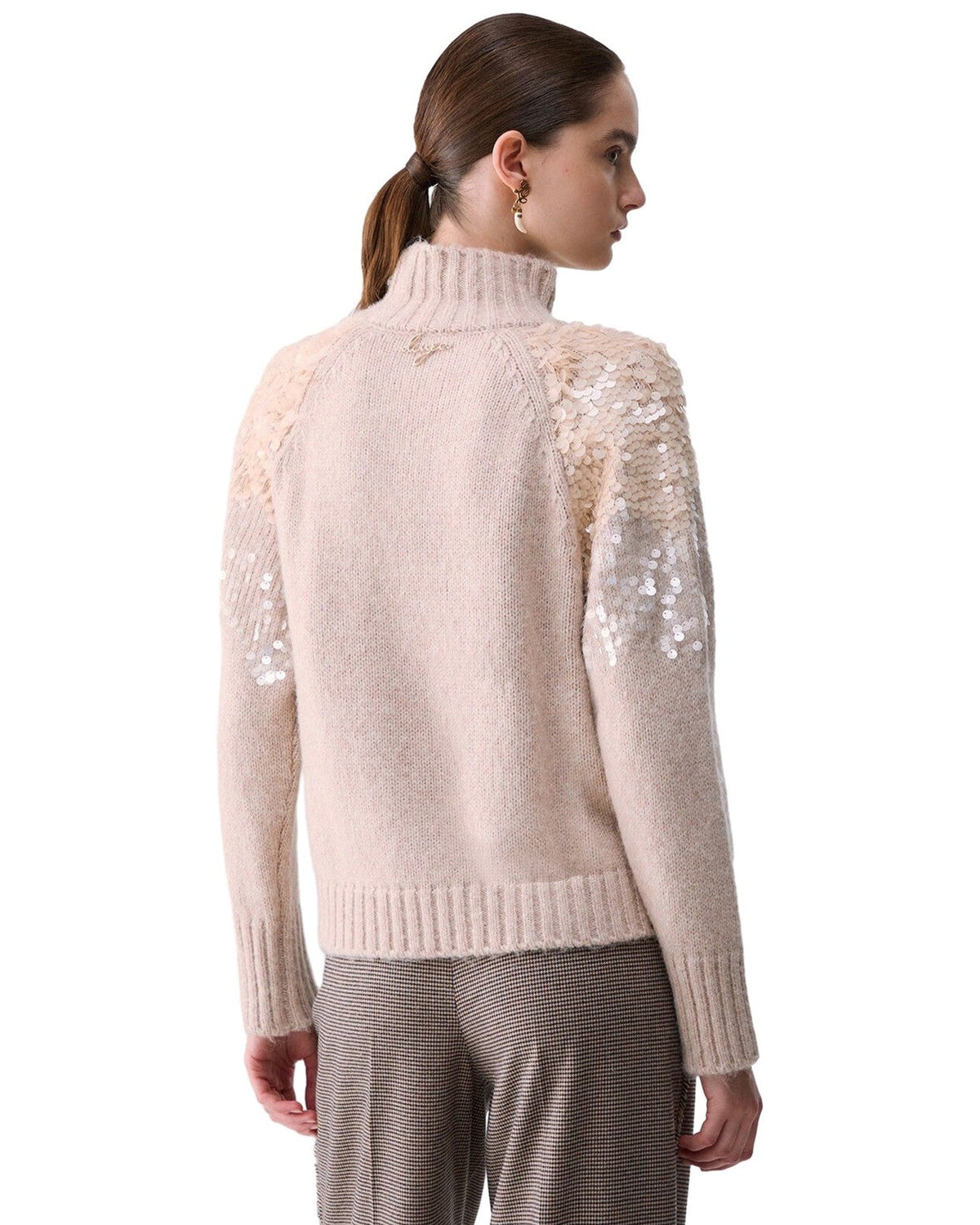 Maglie Donna Liu Jo - Maglia Chiusa M/L Ricamo Paill - Oro