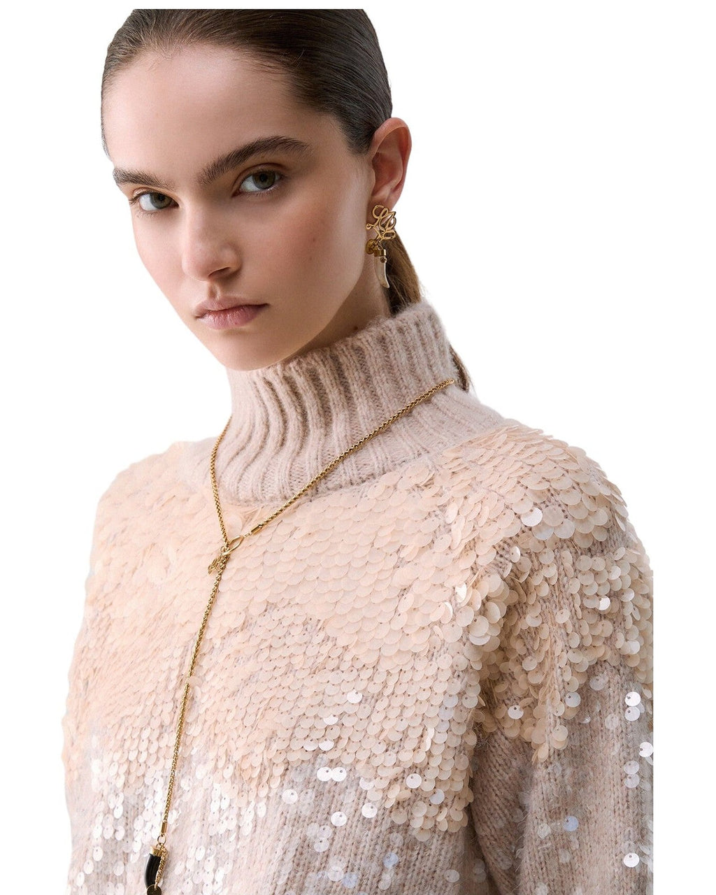 Maglie Donna Liu Jo - Maglia Chiusa M/L Ricamo Paill - Oro