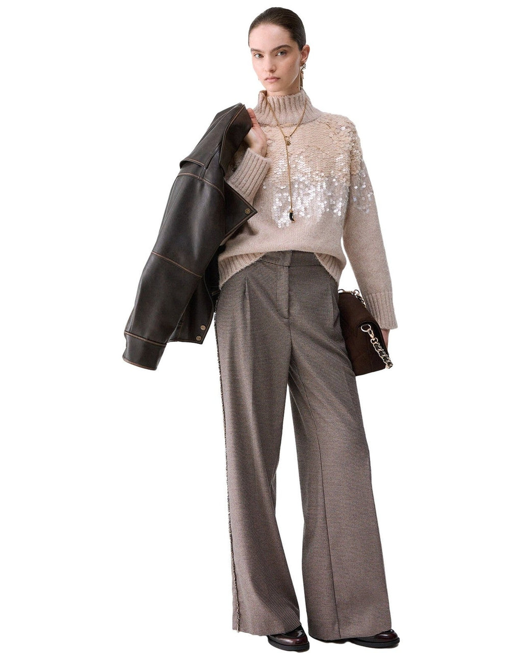 Maglie Donna Liu Jo - Maglia Chiusa M/L Ricamo Paill - Oro