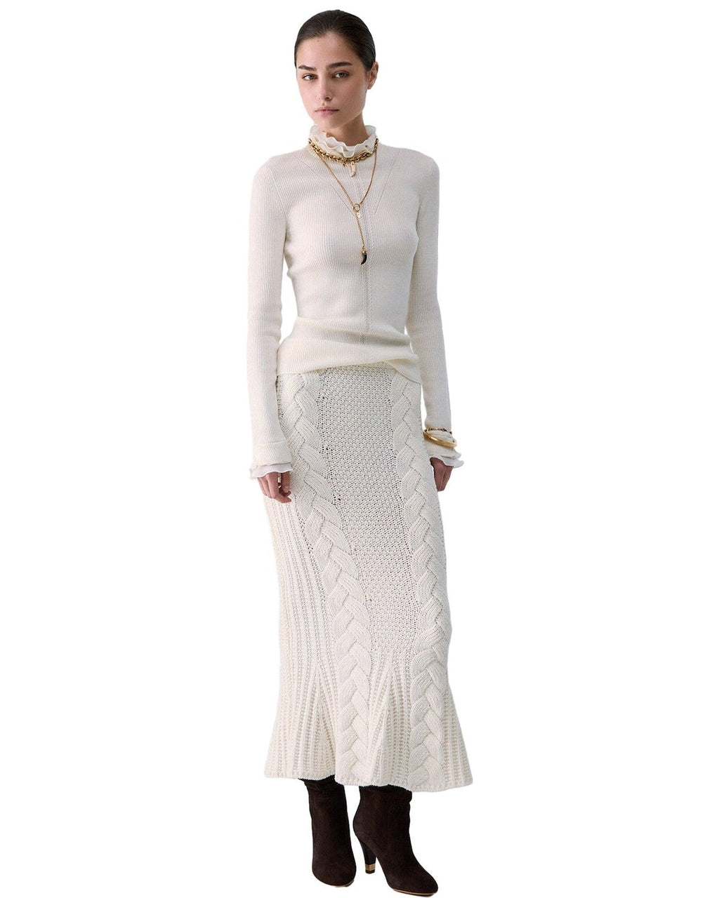 Maglie Donna Liu Jo - Maglia Chiusa M/L Rouches Tess CF6043 - Bianco