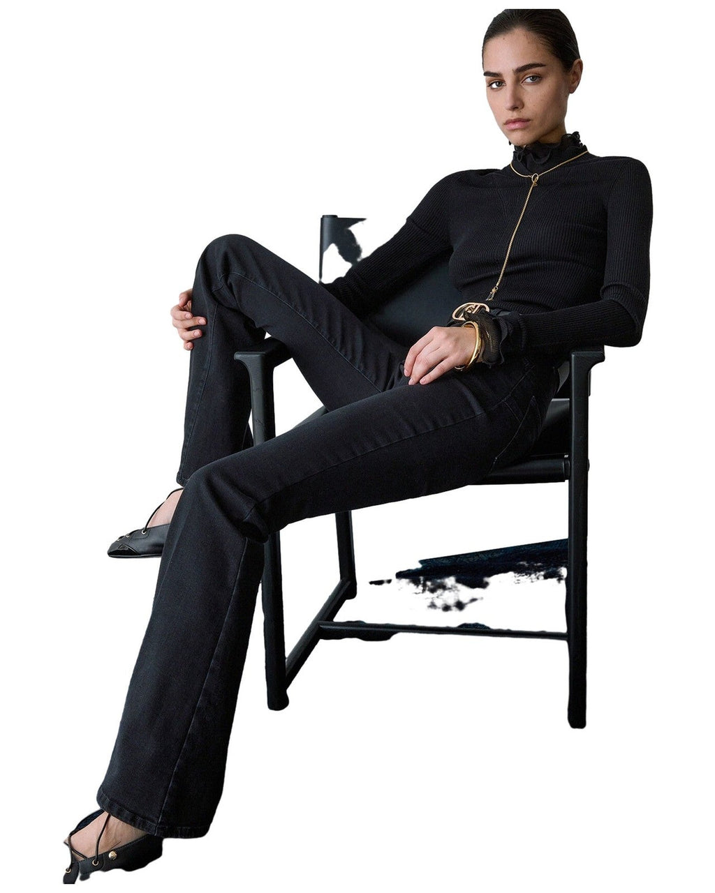 Maglie Donna Liu Jo - Maglia Chiusa M/L Rouches Tess CF6043 - Nero