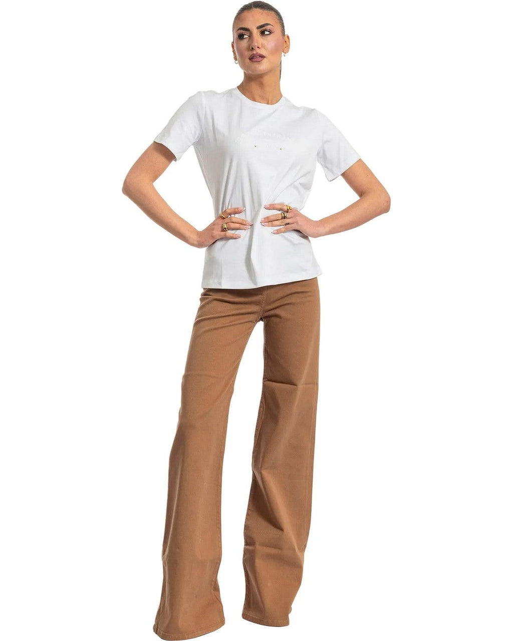 T-shirt Donna Elisabetta Franchi - Maglia MA01761E2 - Bianco