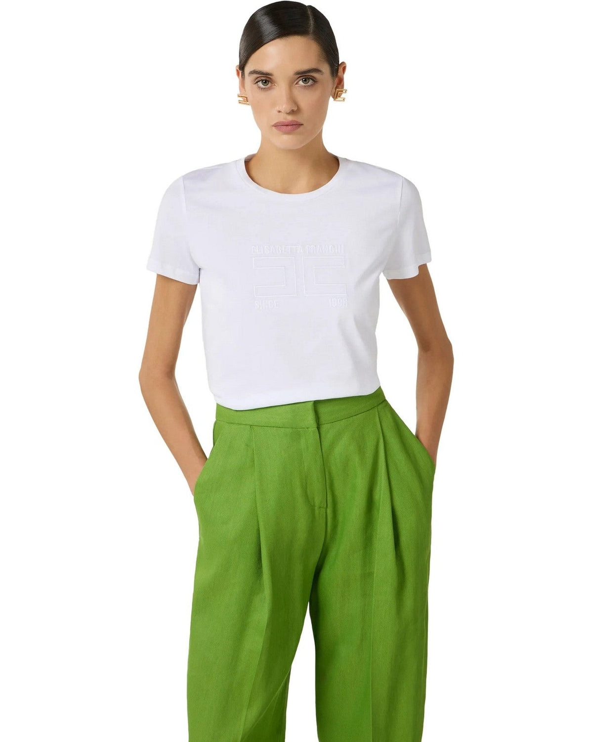 T-shirt Donna Elisabetta Franchi - Maglia MA71G61E2 - Bianco