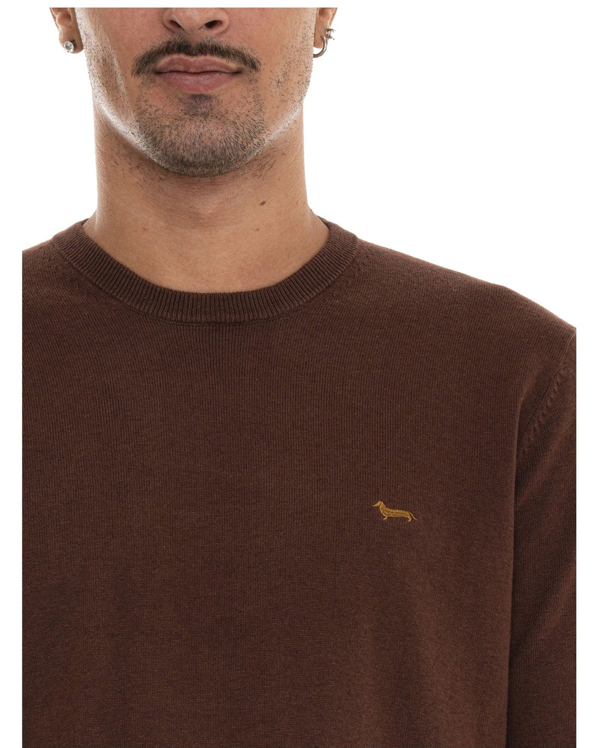 Maglioni Uomo Harmont & Blaine - Maglia Paricollo Cotone/Lana HRR012030788 - Cioccolato