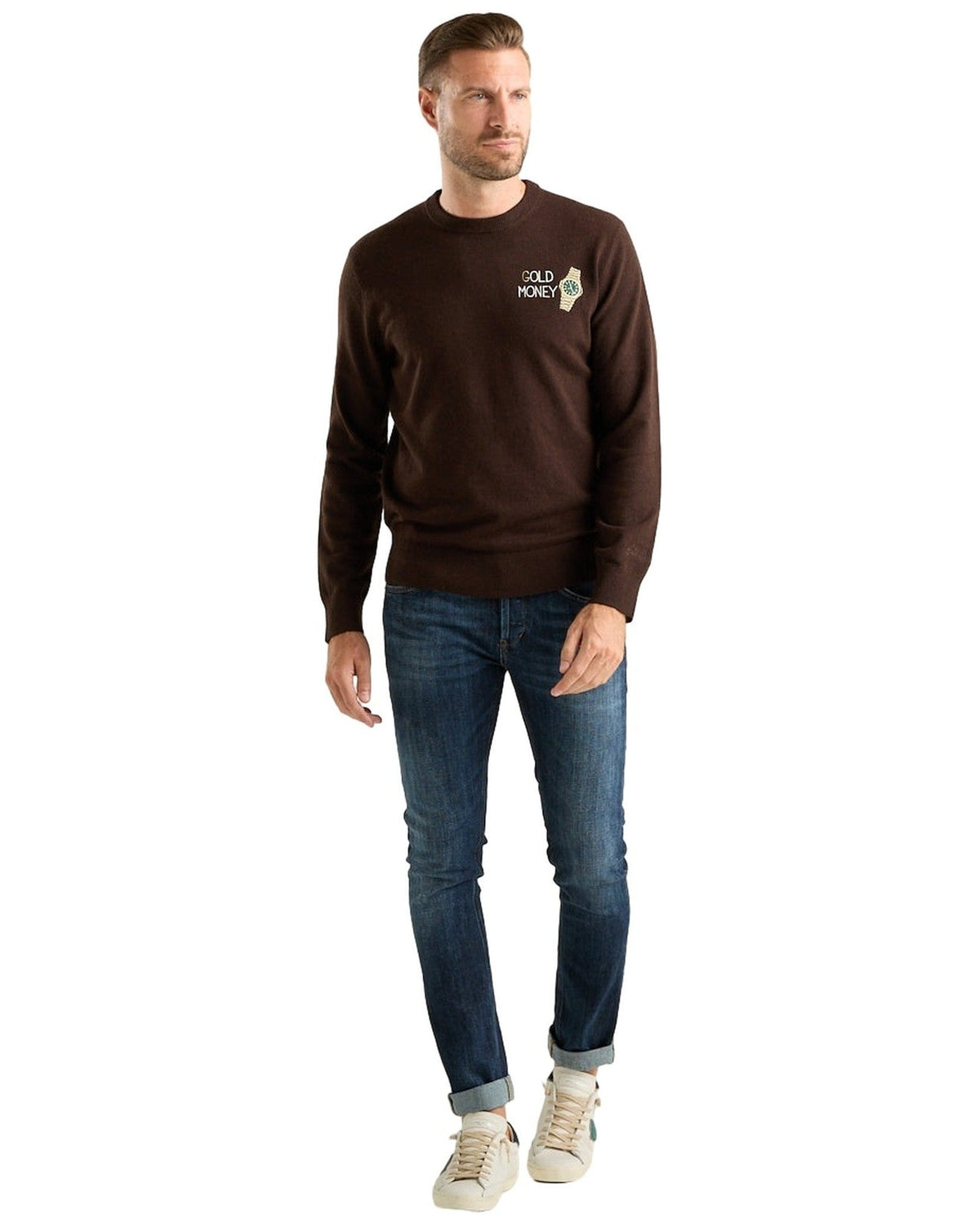 Maglioni Uomo Mc2 Saint Barth - Crew Neck Light Sweater Gold Money 18H - Multicolore