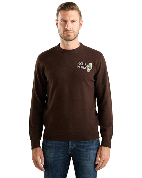 Maglioni Uomo Mc2 Saint Barth - Crew Neck Light Sweater Gold Money 18H - Marrone