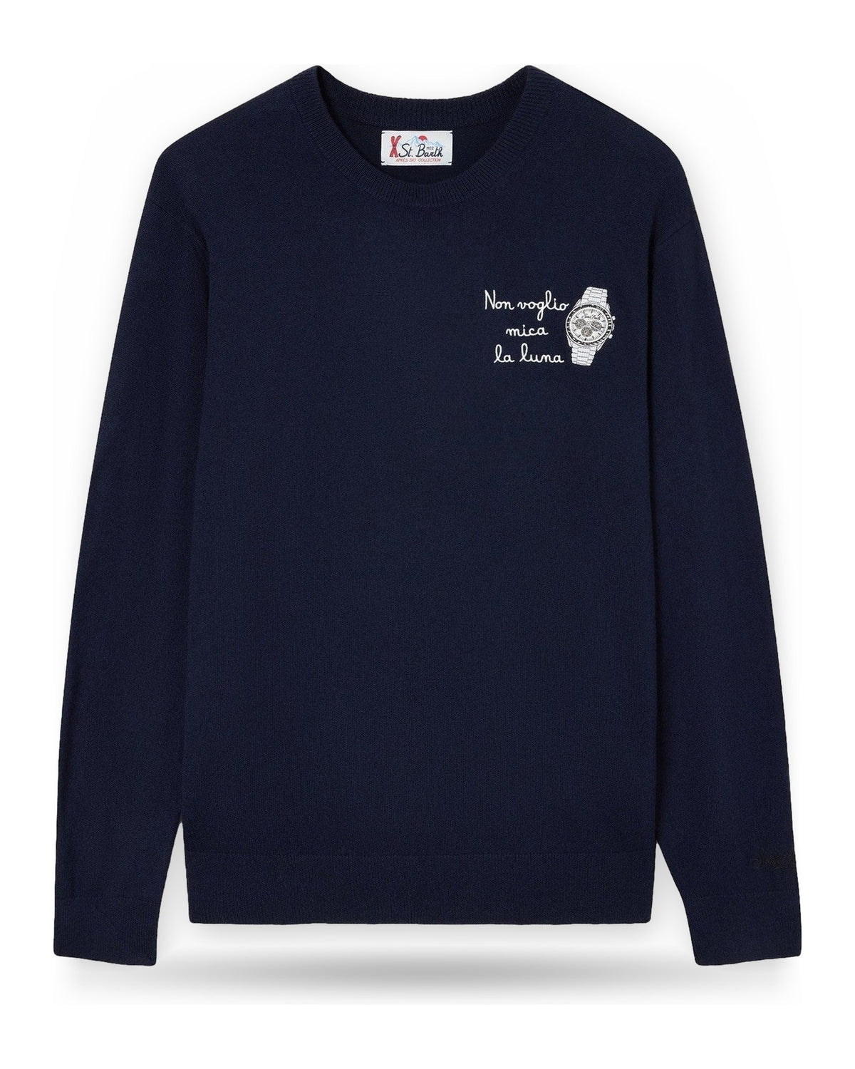 Maglioni Uomo Mc2 Saint Barth - Crew Neck Light Sweater Luna Watch 61 - Blu Navy