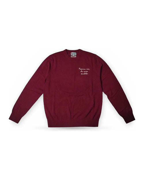 Maglioni Uomo Mc2 Saint Barth - Crew Neck Light Sweater Vacanze Madonna Ansia 45 - Bordeaux