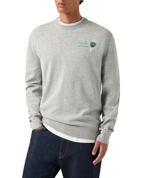 Maglioni Uomo Mc2 Saint Barth - Crew Neck Light Sweater Watch Strano 15ML - Grigio