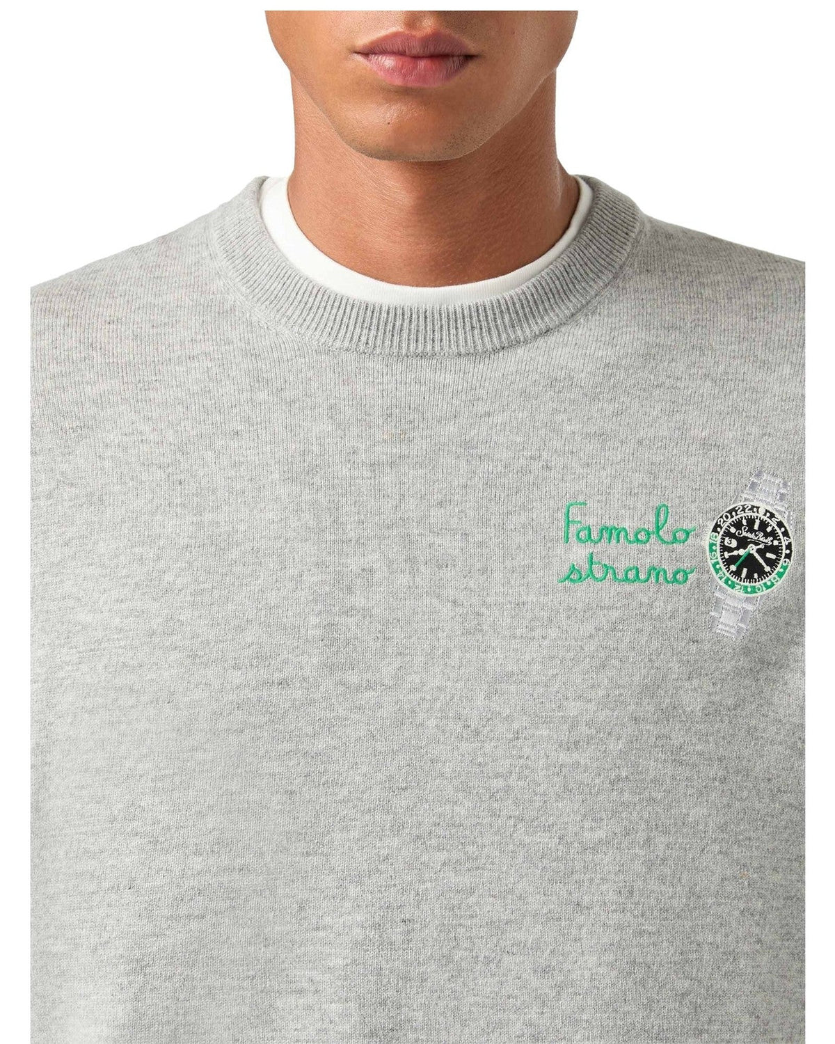 Maglioni Uomo Mc2 Saint Barth - Crew Neck Light Sweater Watch Strano 15ML - Grigio