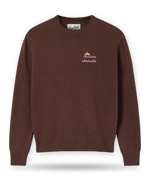 Maglioni Donna Mc2 Saint Barth - Crewneck Jumper Miss Stancata 18 - Marrone
