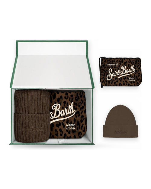 Set di capi coordinati Unisex Mc2 Saint Barth - Hat and Pochette Set Dark Leopard 18 - Multicolore