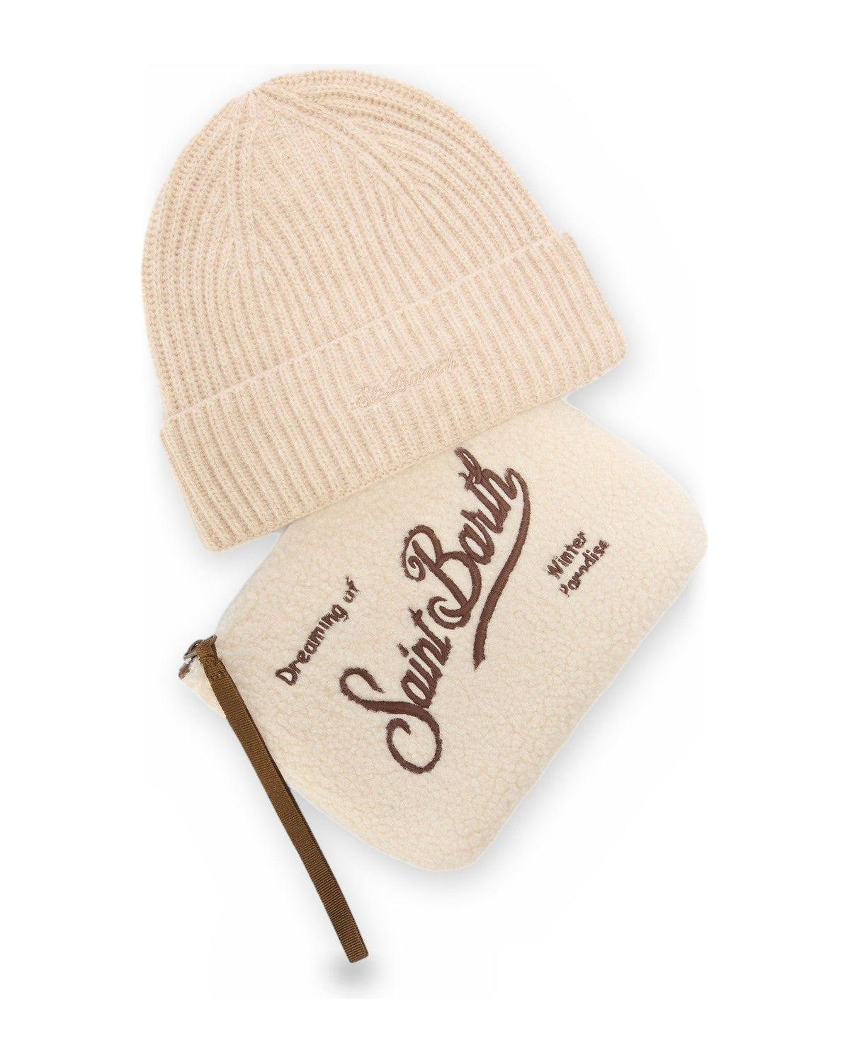 Set di capi coordinati Unisex Mc2 Saint Barth - Hat and Pochette Set Teddy 11 - Beige