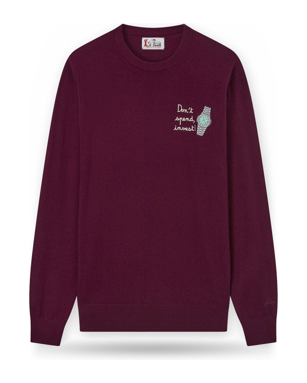 Maglioni Uomo Mc2 Saint Barth - Crew Neck Light Sweater Spend Watch 44M - Bordeaux