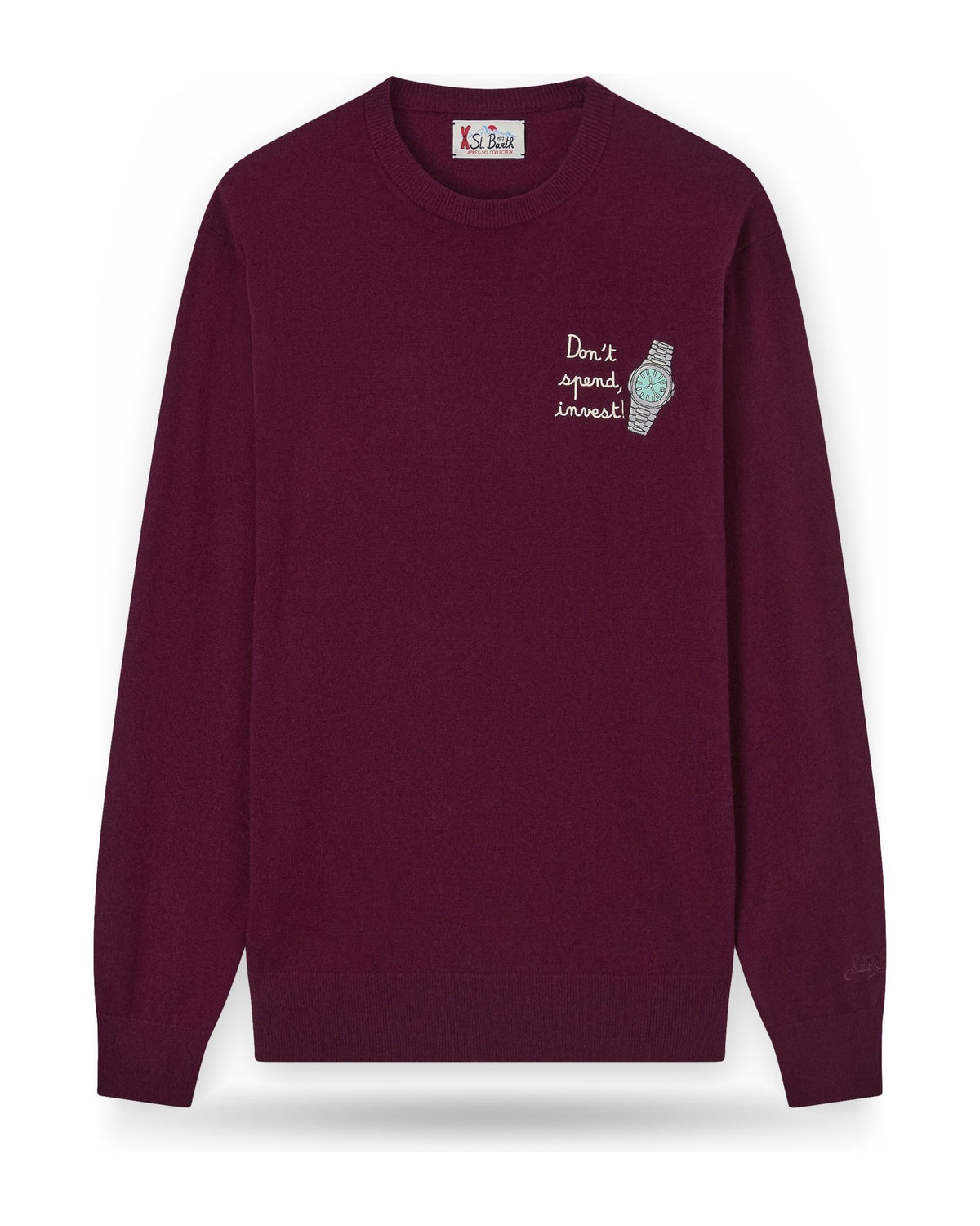 Maglioni Uomo Mc2 Saint Barth - Crew Neck Light Sweater Spend Watch 44M - Bordeaux