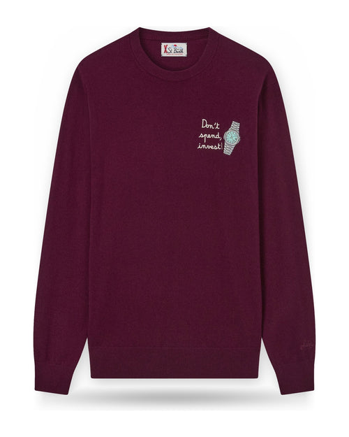 Maglioni Uomo Mc2 Saint Barth - Crew Neck Light Sweater Spend Watch 44M - Bordeaux