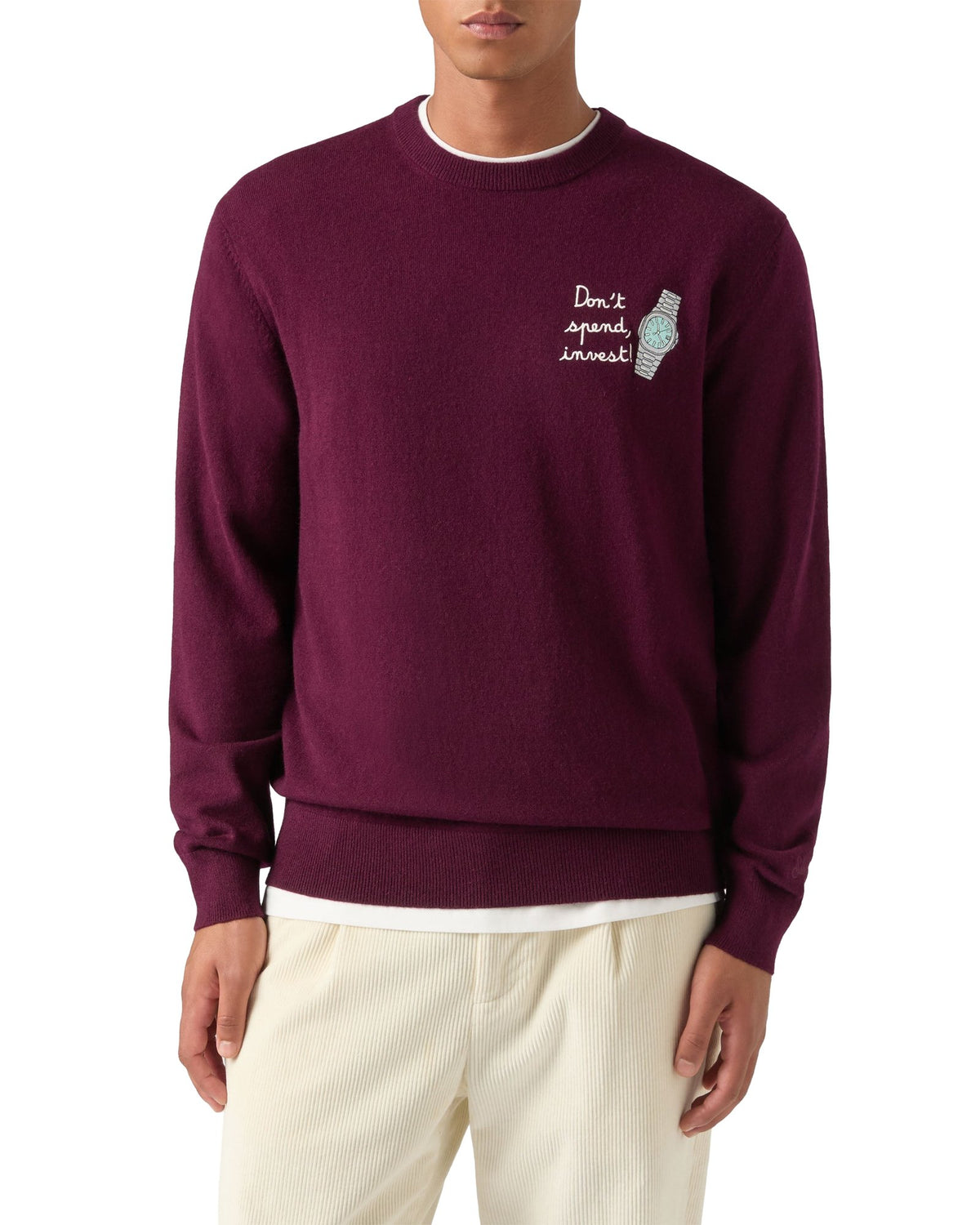 Maglioni Uomo Mc2 Saint Barth - Crew Neck Light Sweater Spend Watch 44M - Bordeaux