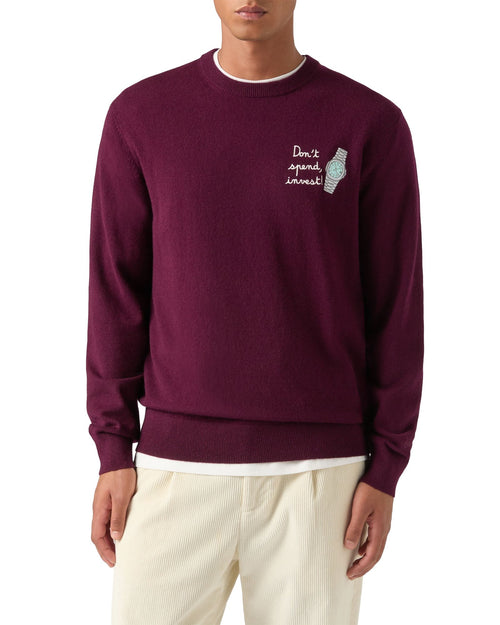 Maglioni Uomo Mc2 Saint Barth - Crew Neck Light Sweater Spend Watch 44M - Bordeaux
