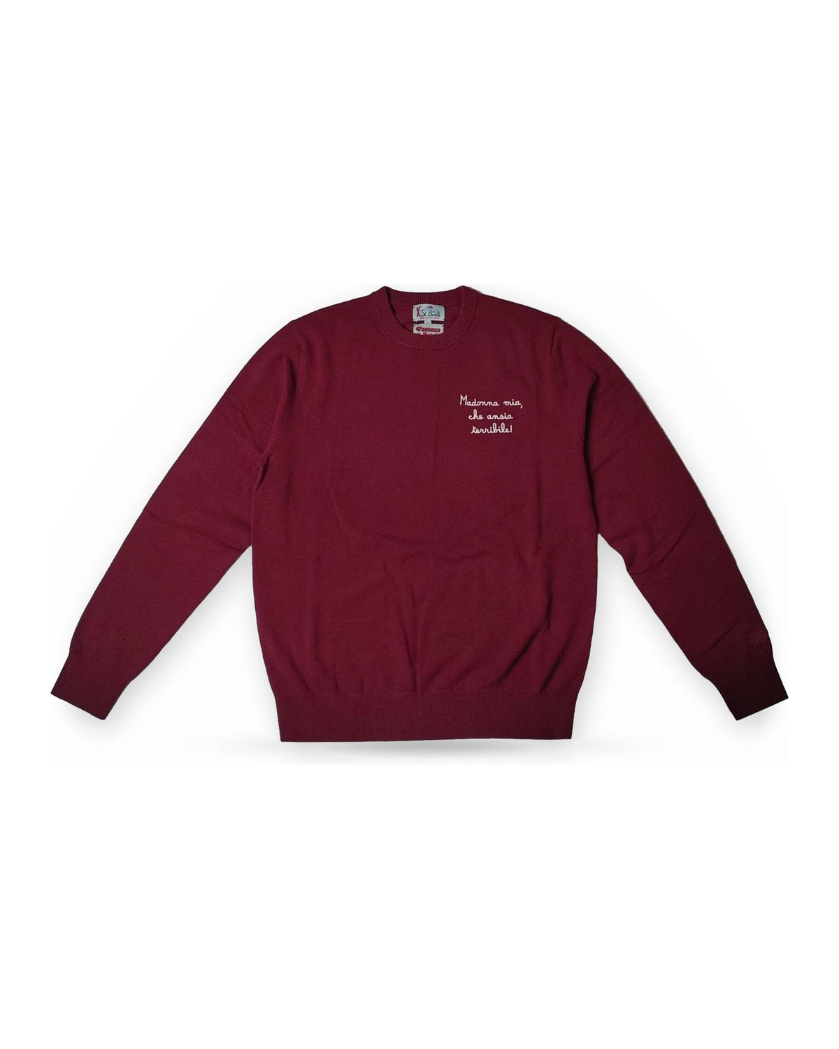 Maglioni Uomo Mc2 Saint Barth - Crew Neck Light Sweater Vacanze Madonna Ansia 45 - Bordeaux
