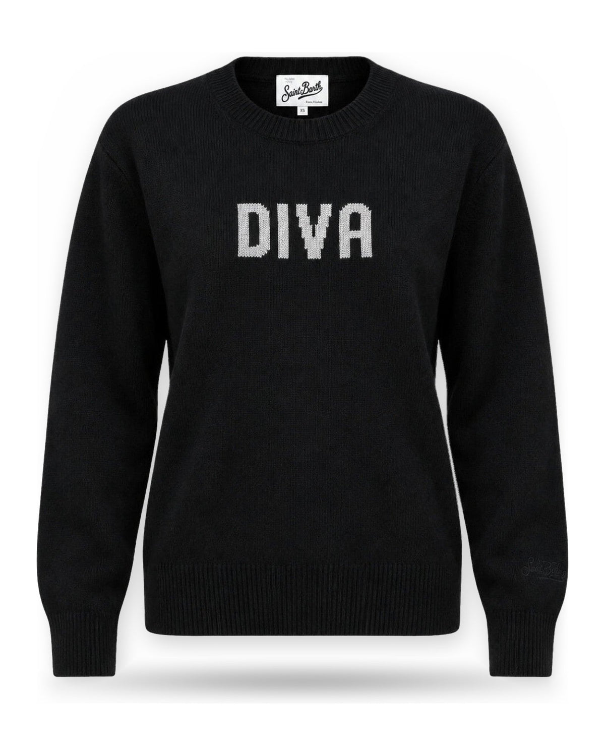 Maglioni Donna Mc2 Saint Barth - New Crewneck Sweater Diva 00AR - Nero