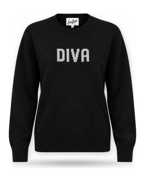 Maglioni Donna Mc2 Saint Barth - New Crewneck Sweater Diva 00AR - Nero