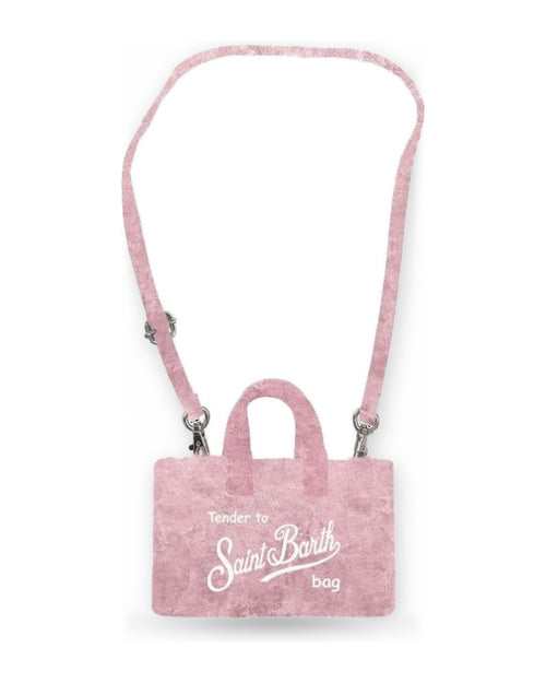 Borse a tracolla Unisex Mc2 Saint Barth - Phone Bag Velvet 21 Emb - Rosa