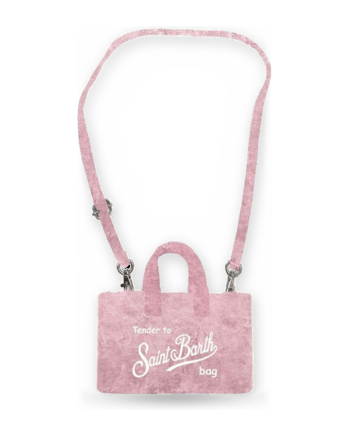 Borse a tracolla Unisex Mc2 Saint Barth - Phone Bag Velvet 21 Emb - Rosa