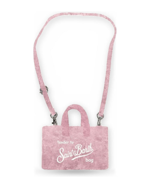 Borse a tracolla Unisex Mc2 Saint Barth - Phone Bag Velvet 21 Emb - Rosa