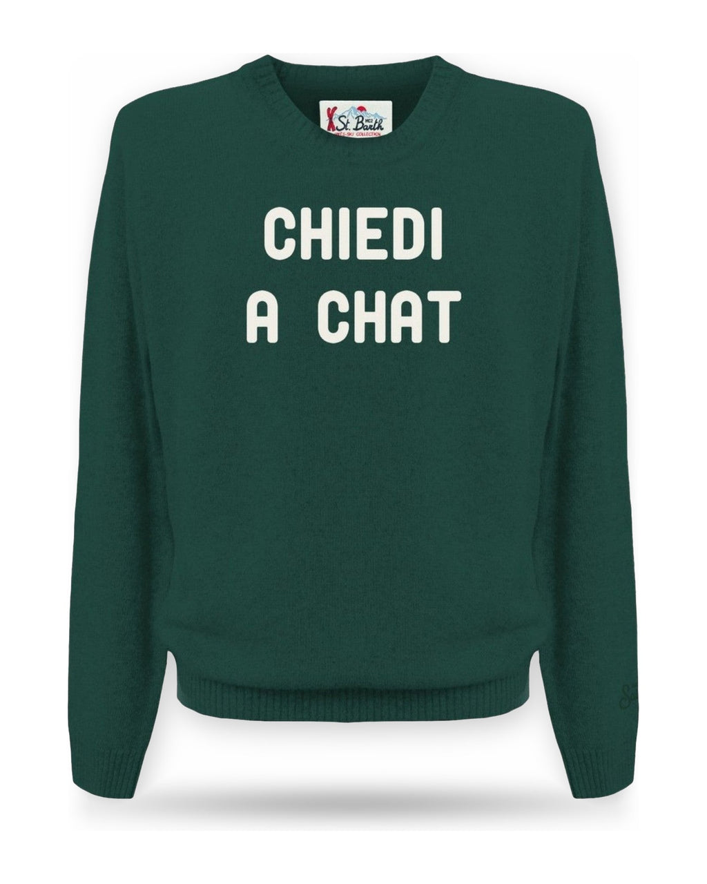 Maglioni Uomo Mc2 Saint Barth - Round-Neck Sweater Chiedi a Chat 51 - Verde