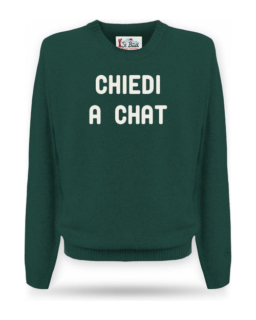 Maglioni Uomo Mc2 Saint Barth - Round-Neck Sweater Chiedi a Chat 51 - Verde