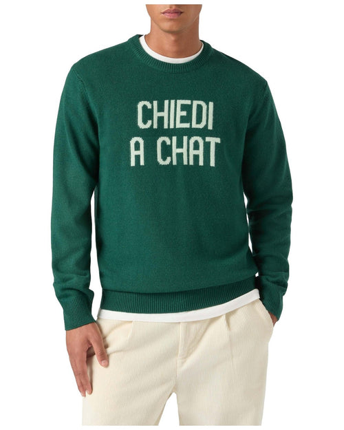 Maglioni Uomo Mc2 Saint Barth - Round-Neck Sweater Chiedi a Chat 51 - Verde