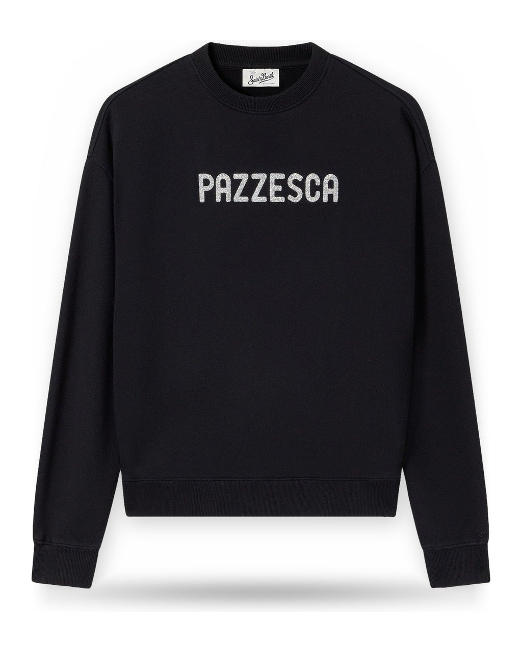 Felpe senza cappuccio Donna Mc2 Saint Barth - Roundneck Sweatshirt Pazzesca 00 Glitter - Nero