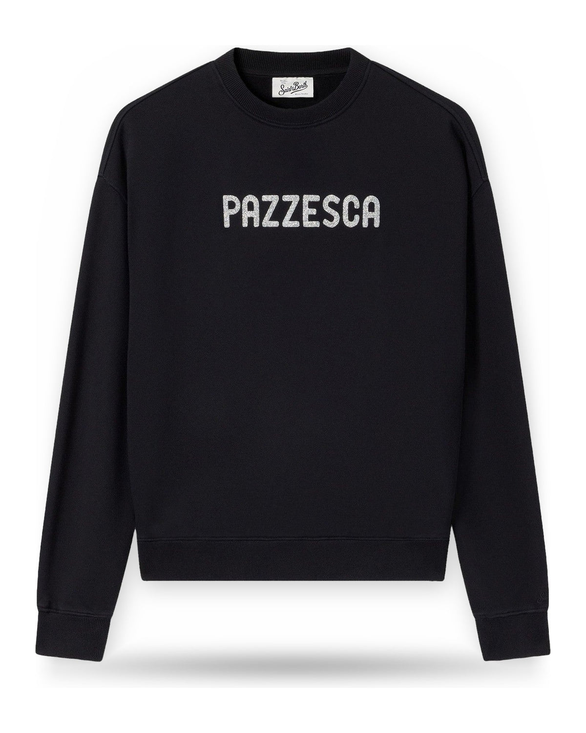 Felpe senza cappuccio Donna Mc2 Saint Barth - Roundneck Sweatshirt Pazzesca 00 Glitter - Nero