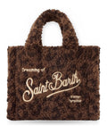 Borse a spalla Unisex Mc2 Saint Barth - Small Bag with Strap Vanity Mini Teddy Dark Leopard 18 Emb - Multicolore