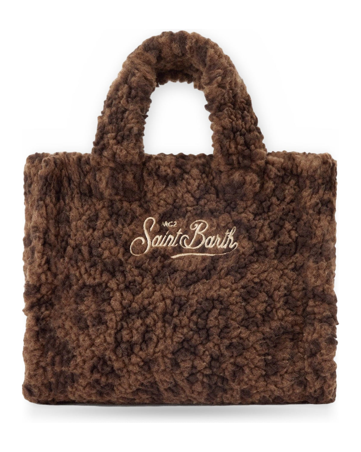 Borse a spalla Unisex Mc2 Saint Barth - Small Bag with Strap Vanity Mini Teddy Dark Leopard 18 Emb - Multicolore