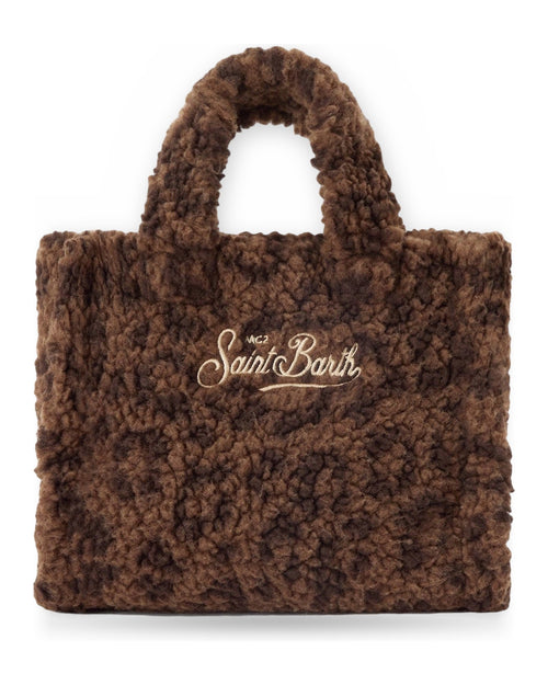 Borse a spalla Unisex Mc2 Saint Barth - Small Bag with Strap Vanity Mini Teddy Dark Leopard 18 Emb - Multicolore