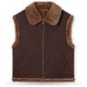 Gilet Donna Mc2 Saint Barth - Faux Shearling Gilet 18D Dark Brown SB Patch - Marrone