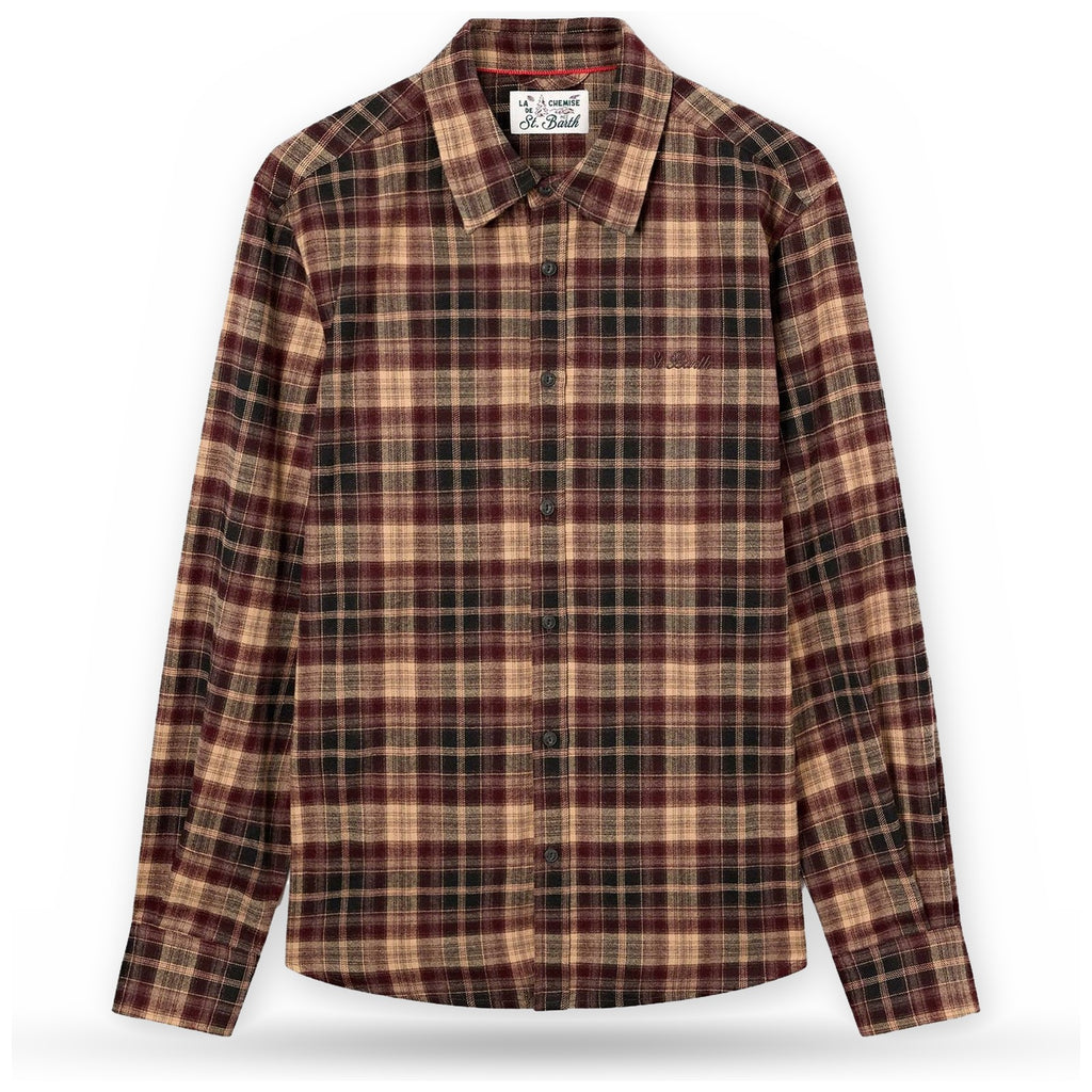 Camicie casual Uomo Mc2 Saint Barth - Flannel Shirt Apres Ski Tartan Draw 1845 Emb - Multicolore