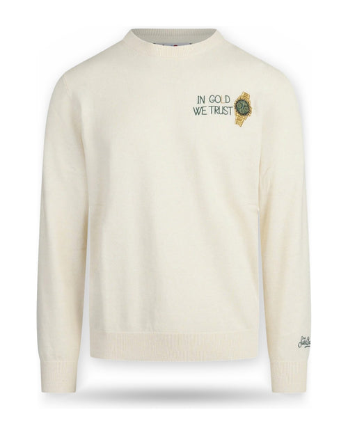 Maglioni Uomo Mc2 Saint Barth - Crew Neck Light Sweater Gold Trust 10 - Panna