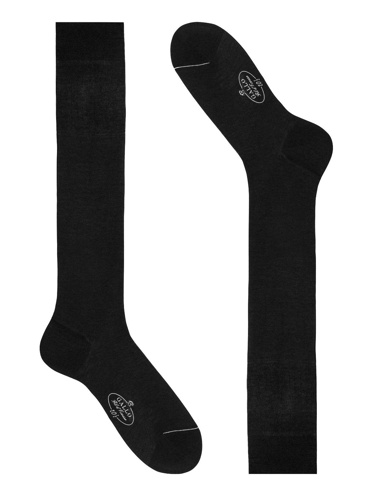 Calze Uomo Gallo - Calza uomo lunga in cotone - Nero-Gianni Foti