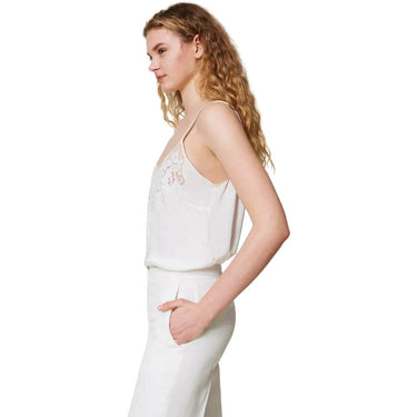 Canotte e top Donna Twinset - Top Ricamato - Bianco-Gianni Foti