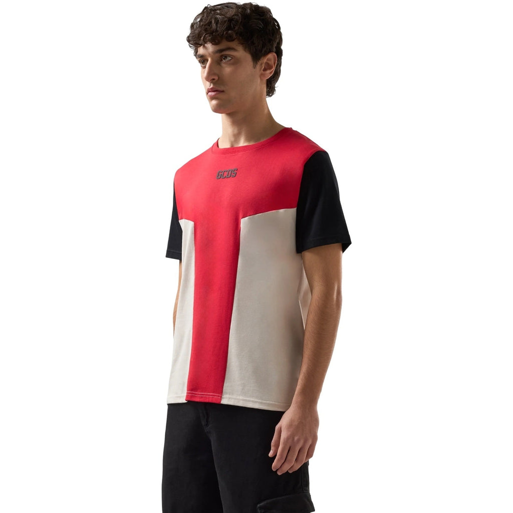 T-shirt Uomo Gcds - Color Block Ss T-Shirt - Rosso-Gianni Foti