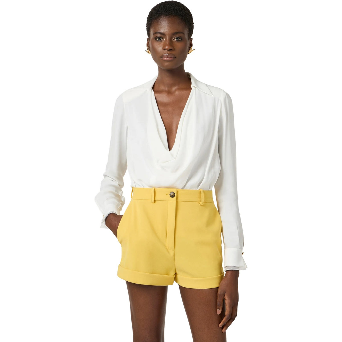 Camicie Donna Elisabetta Franchi - Camicia a body - Avorio