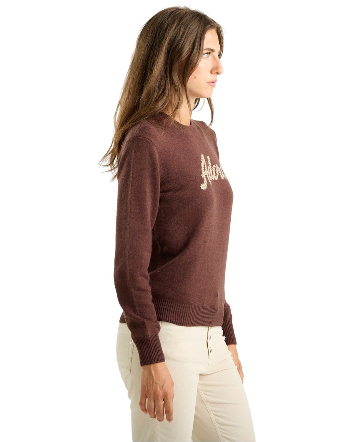 Maglioni Donna Mc2 Saint Barth - New Crewneck Sweater Adoro 18 Strass - Bordeaux