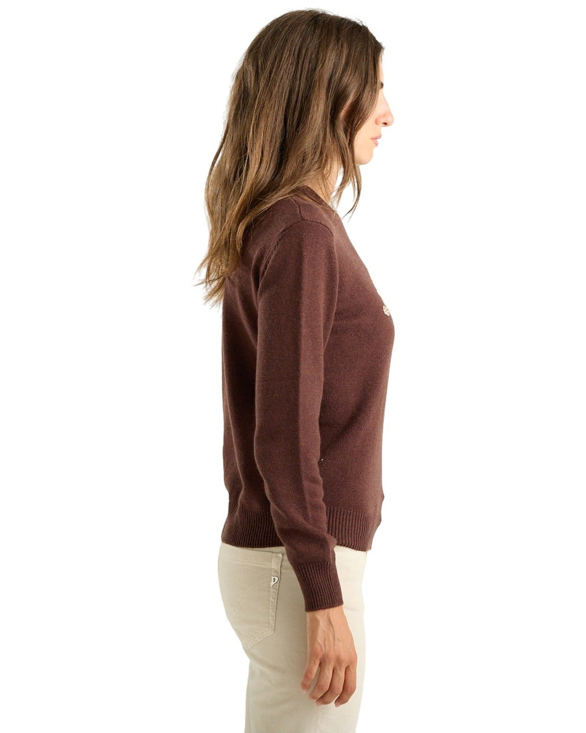 Maglioni Donna Mc2 Saint Barth - New Crewneck Sweater Adoro 18 Strass - Bordeaux