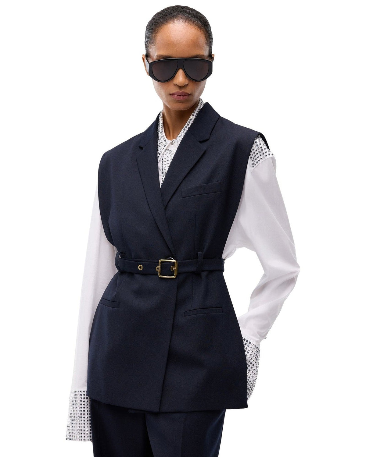 Gilet Donna Pinko - Nuraqus Gilet Diagonale Misto - Blu