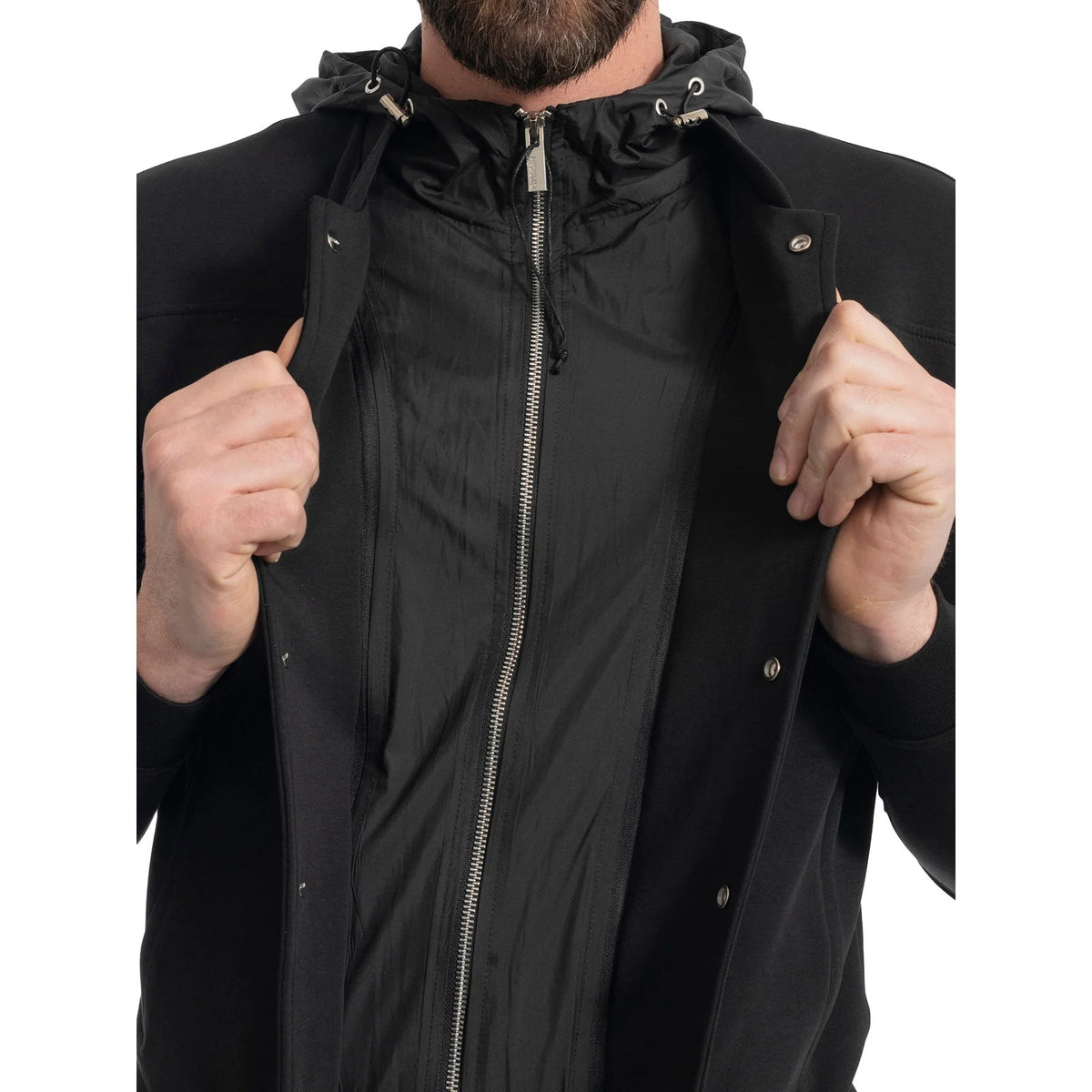 Giubbini Uomo Heskimo - Bomber Capp Staccabie Supima C - Nero